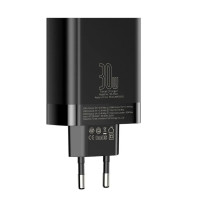 Зарядно 220 V оригинално BASEUS MIRROR LAKE 4 x USB 30W 6A LED DISPLAY черно 